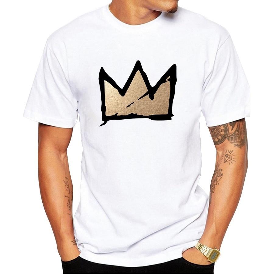 

Золотисто-черная Корона Баския, последняя модная футболка унисекс с короткими рукавами и принтом короля в 2016 году, забавные хипстерские крутые топы с круглым вырезом
