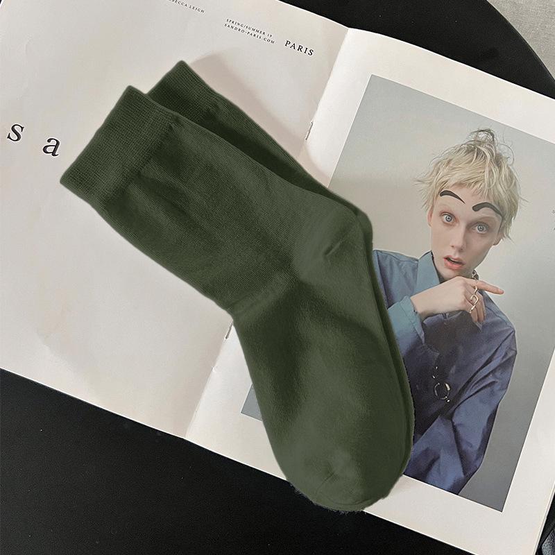 Women's Pure Cotton Breathable Mid-Calf Socks - Sweat-Absorbent, High Elastic, Anti-Pilling, Seamless, Postpartum Versatile Socks