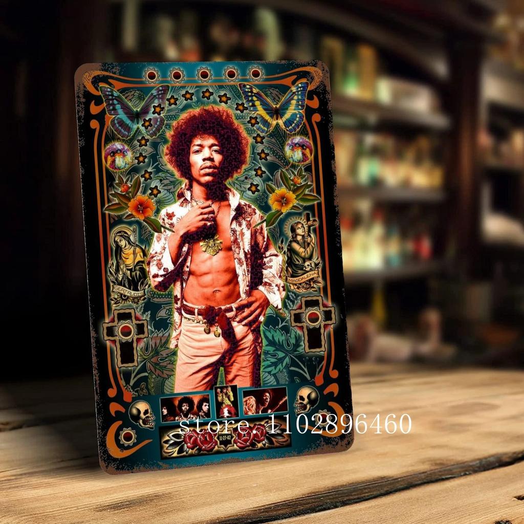 Jimi hendrix Metallschilder & Schilder Wanddeko Vintage Blechschilder Captain Metallposter Deko für Bar Pub Club Wanddekoration