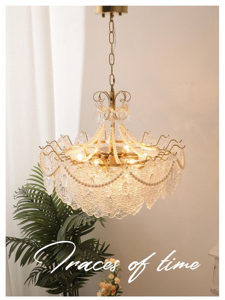 Classic Retro French Glass Crystal Chandelier for Living Room, Restaurant, or Bedroom