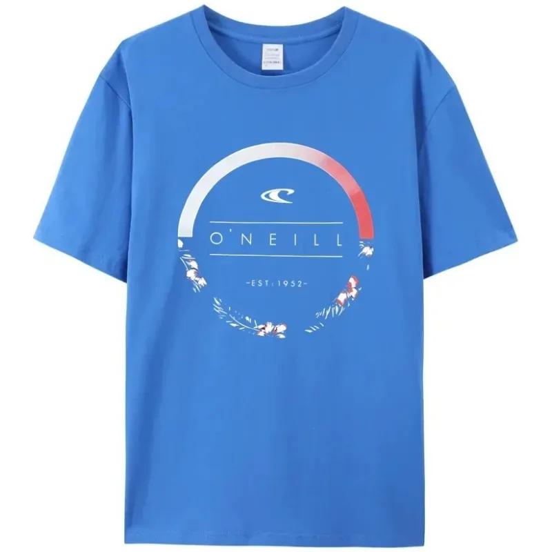 

2025 совершенно новая мужская футболка с принтом Oneil с коротким рукавом высокого качества и повседневный топ свободного кроя 4XL
