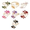 Blumen Armband Armmanschette Damen Oberarmmanschette Verstellbares Offenes Armreif Armband Handgelenk Schmuck für Party Hochzeit Urlaub
