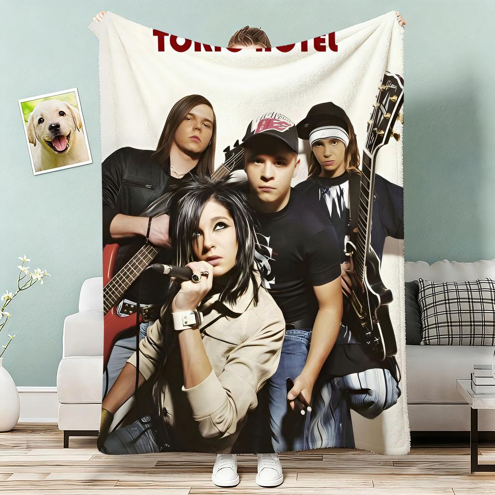 Metal Rock Band Tokio Hotel Throw Lightweight g Flannel Blanket Soft Skinfriendly for Summer Cooling