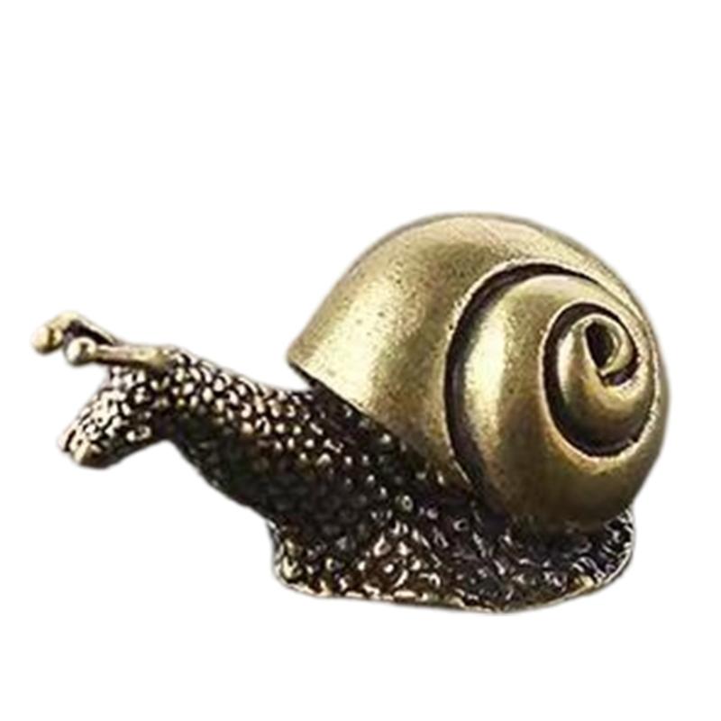 Distressed Finish Miniature Snail Figurine Handmade Alloy Art Decors For Teas Pet Desk Accessories Home Decoration Gift