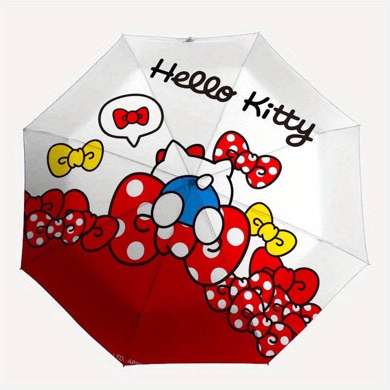 1pc Hello Kitty Bow Ties Umbrella with Plastic Handle,Suitable for All Seasons Home Travel Outdoor UmbrellaSanlio688