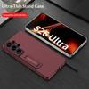 Luxury Invisible Folding Stand Holder Phone Case For Samsung Galaxy S26 S25 S24 S23 Ultra Metallic Ultra Thin Matte PC Cover