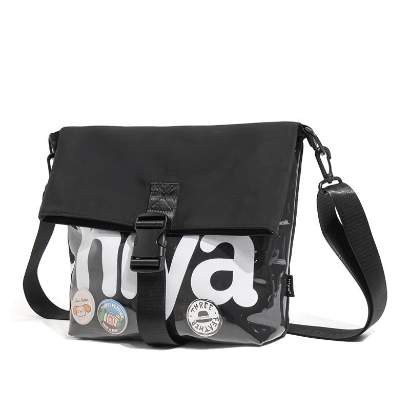 

Waterproof Crossbody Bag with Fold-Over Flap and Adjustable Strap чёрный