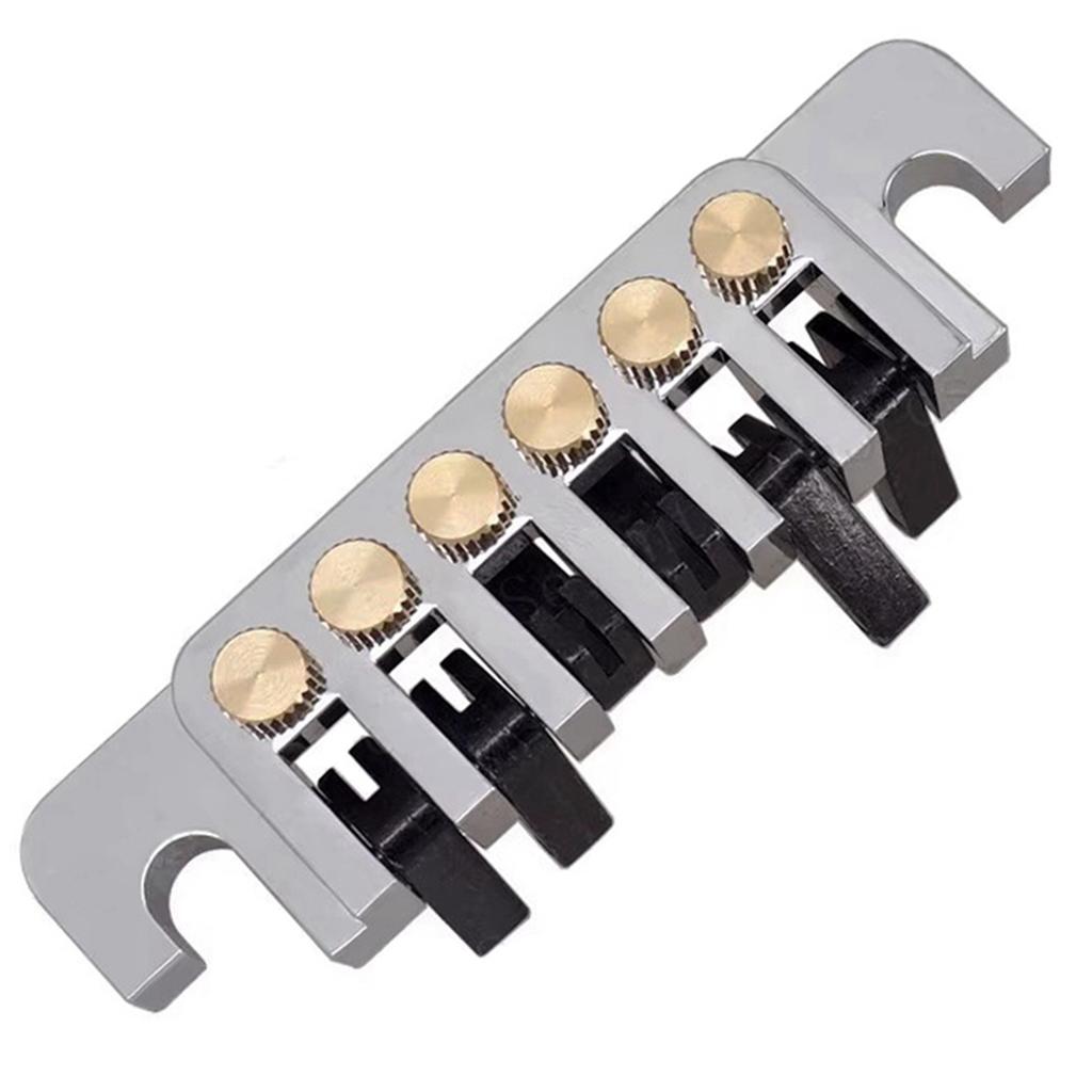 LP Electric Guitar Tune O Matic Bridge Pull Plate Tail Piece Reversible String Code Guitar Roller Saddle Bridge TP 6