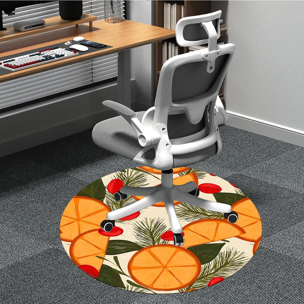 

1pc Oranges Berries Chair Carpet for Office, Non-slip, Soft and Durable Office Rug for Interior Decoration, Perfect for Office yy260313013 80cm by 80cm