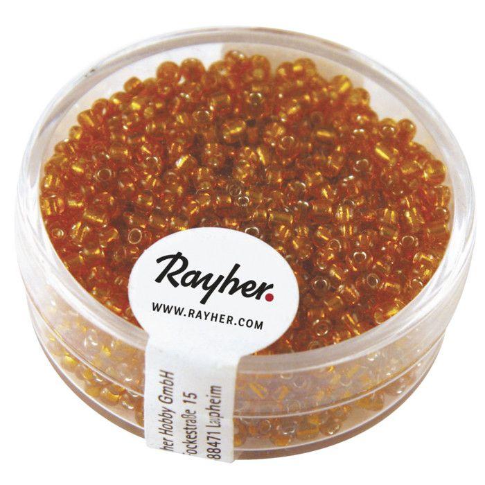 Perle rocaille Garniture argenté 2 mm Orange 17 g