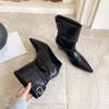 Fashion Fashion Pointed Toe Women Ankle Boots With Wedges Shoes Slip On Footwear Ladies Short Modern Boots Female Wedges Shoes