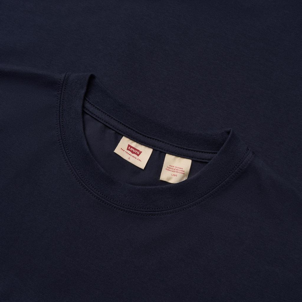 Levis SS24 Paris Limited Edition Capsule Collection Letter Print Loose Fit Crew Neck Short Sleeve T-Shirt Men T-Shirts Navy-Blue 0023X-0000
