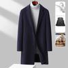 100% High-end Wool Handmade Double-sided Woolen Coat Medium Long Suit Collar Goose Down Removed Inner Wool Coat for Men