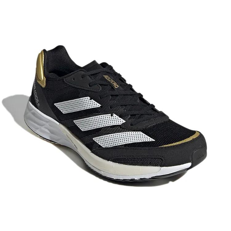 Adidas Womens Adizero Adios 6 'Black Gold Metallic' (women's sizes) Core Black / Cloud White / Wonder White Running Shoes H67511