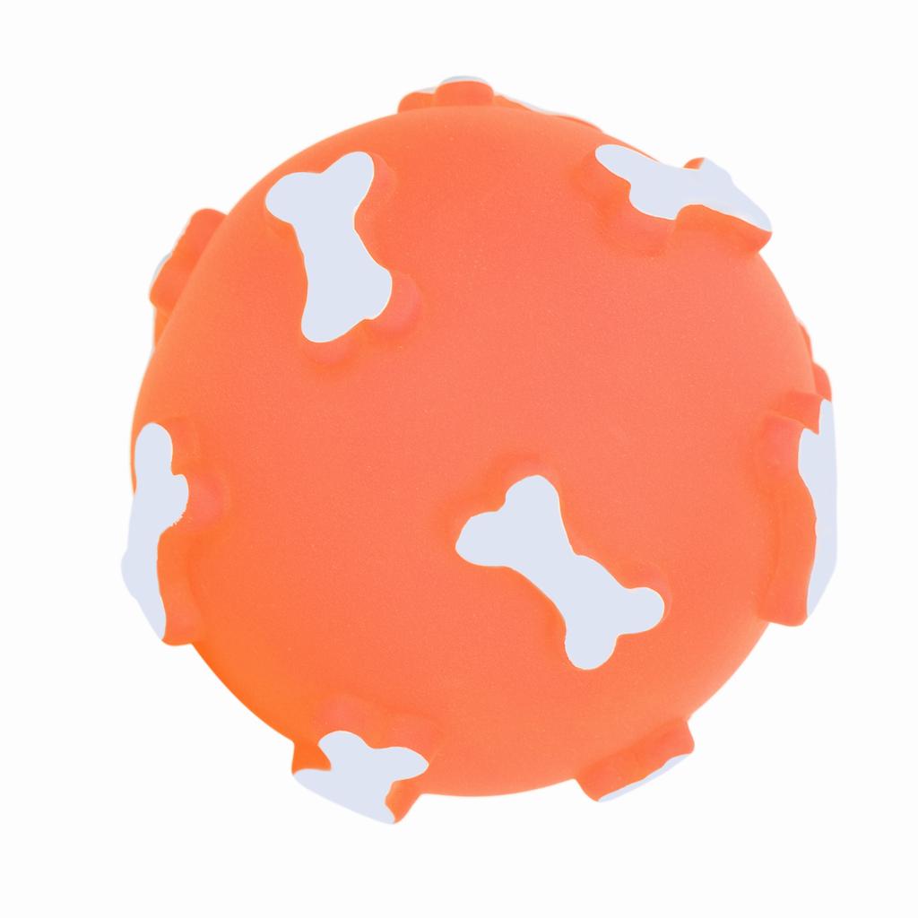 Vinyl NonPoisonous Outdoor Squeaky Vocal Ball Dog Clean Teething Chew Toys Pet Supply(Orange )