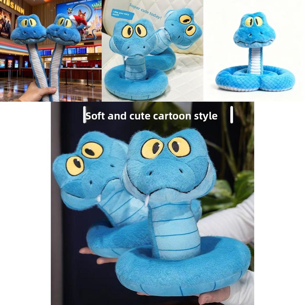 Plush Animal Kingdom Zootopia Gary Blue Snake Toy For Kids And Gifts