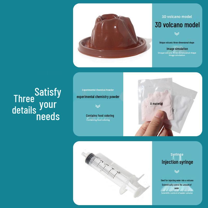 Kinder DIY Vulkanausbruch Wissenschaftskit - Pädagogisches Hands-on Modell Spielzeugset
