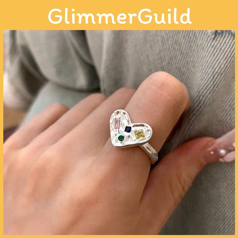 Stylish Adjustable Heart Shaped Ring For Women Featuring Unique Design And Fashionable Elements