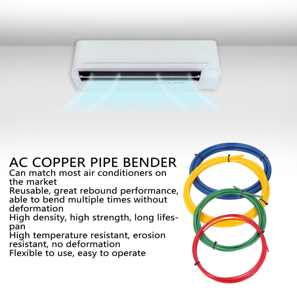 AC Copper Pipe Bender, Manual Copper Pipe Bender, PE Plastic Material, 4 Specifications, Reusable, 1/4", 3/8", 1/2", 5/8", 4 Meters, 4 Pieces