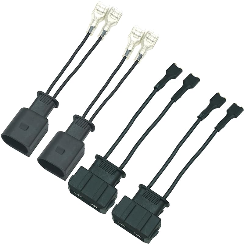 Car Horn Connector Adapter Wiring Harness, Compatible with Ford Chevy Tesla Ram GMC, 2+1 Pack Pigtail Converter for Universal to OEM Horn Replacement