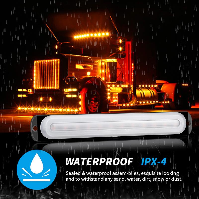 

New light guide 12LED truck ultra-thin flash light, long stroboscopic signal light, truck side light flashes червоний