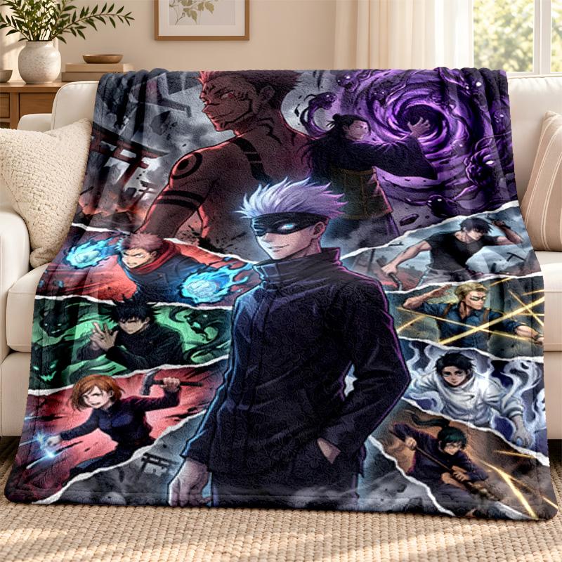 Jujutsu Kaisen blanket Flannel Blanket Soft Cozy Plush Throw for Sofa Bed Lightweight Home Decoration Outdoor camping