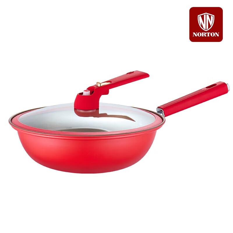 Norton Red Titanium Micro-pressure Non-stick Wok, 32cm