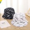 Lässiger faltbarer doppelseitiger Sonnenhut Leichter Graffiti-Buchstaben-Eimerhut Japanischer Stil Sommer-Sonnenhut Unisex Passform