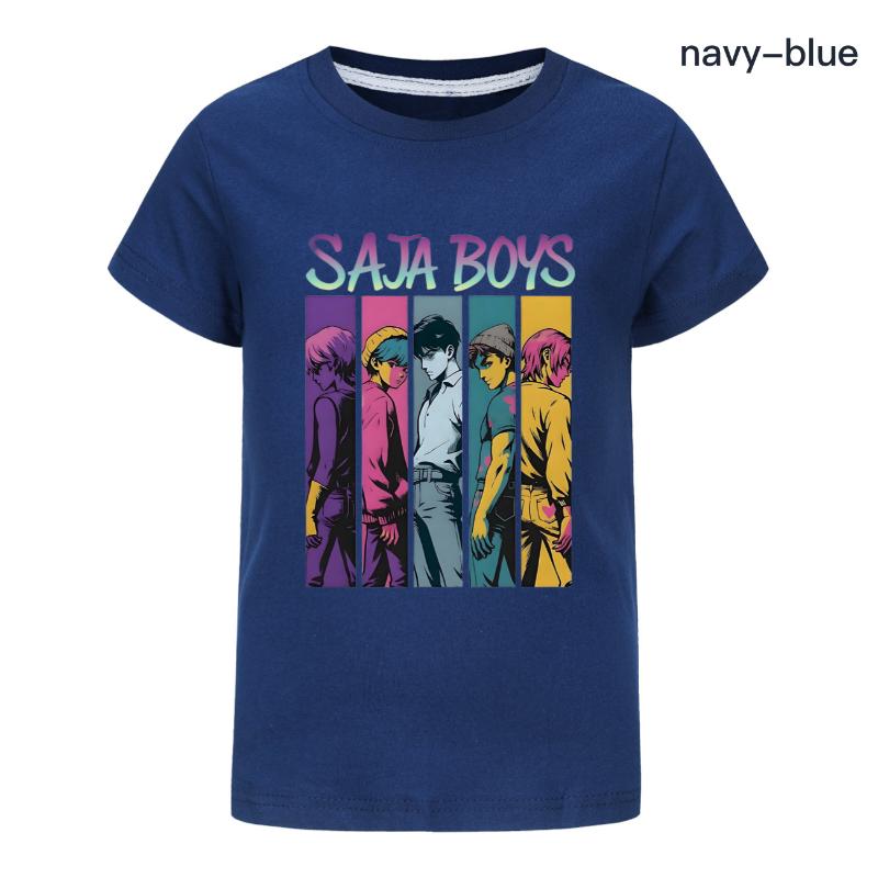 KPOP Dämonenjäger Kinder Anime SAJABOYs T-Shirt Cartoon Kurzarm Sommer Kinder KinderT-Shirt Jungen Mädchen Cartoon Kleidung
