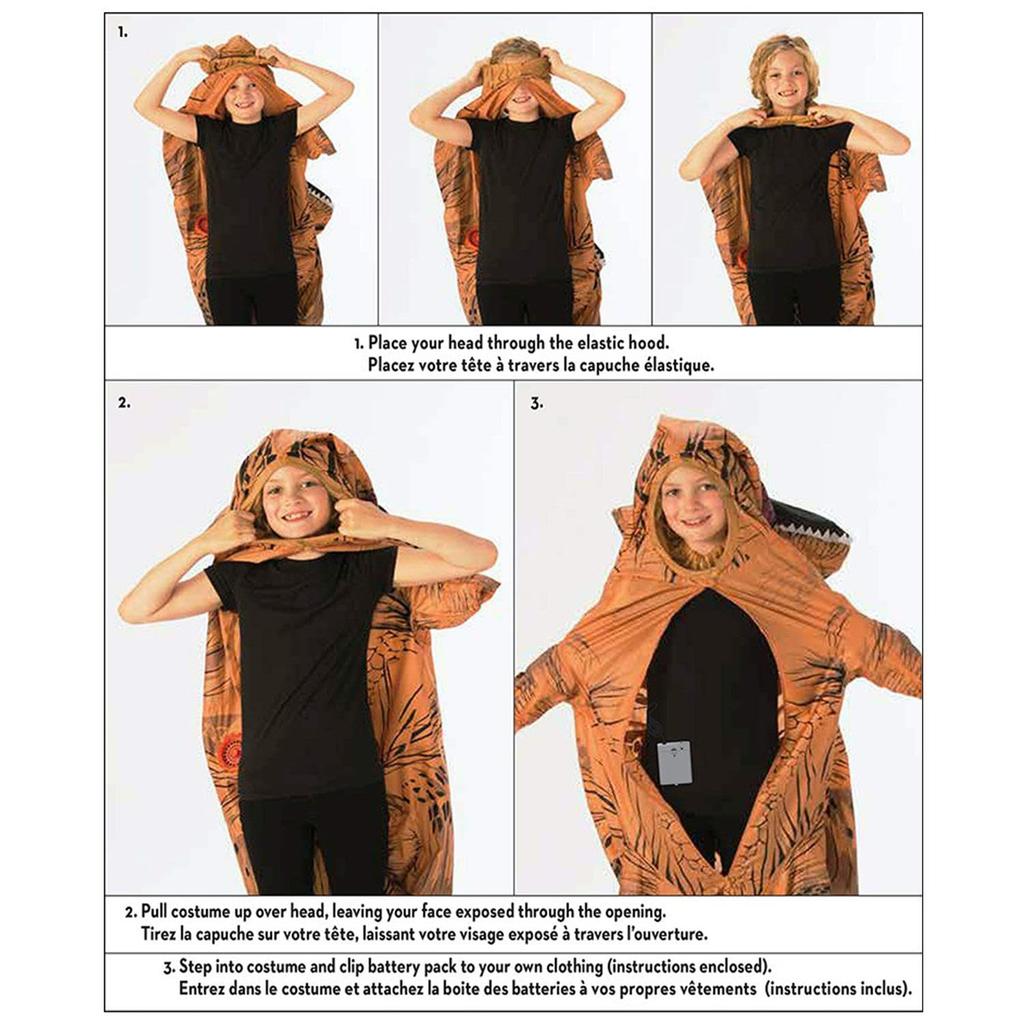 Mskikefly Inflatable Tyrannosaurus Rex Dinosaur Costume for Cultural and Halloween, Christmas, Festivals, Events, Parties, More! (Orange)