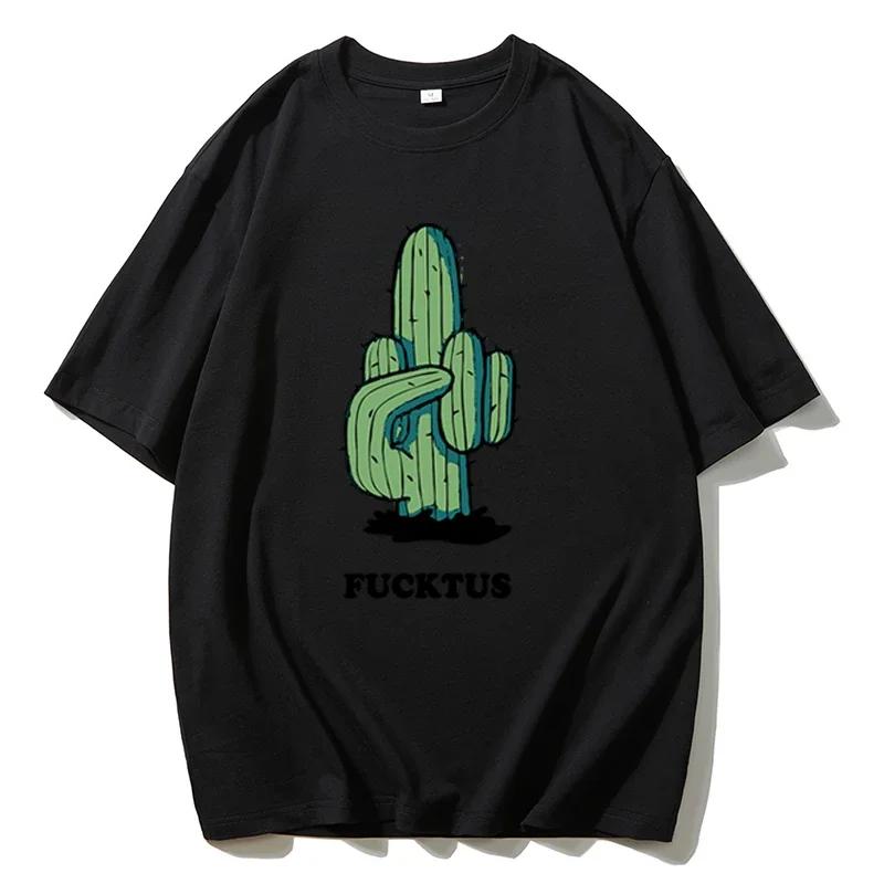 

Cactus Graphic Printed T Shirt Women Summer Short Sleeve Tee Female Street Gothic Top 4XL