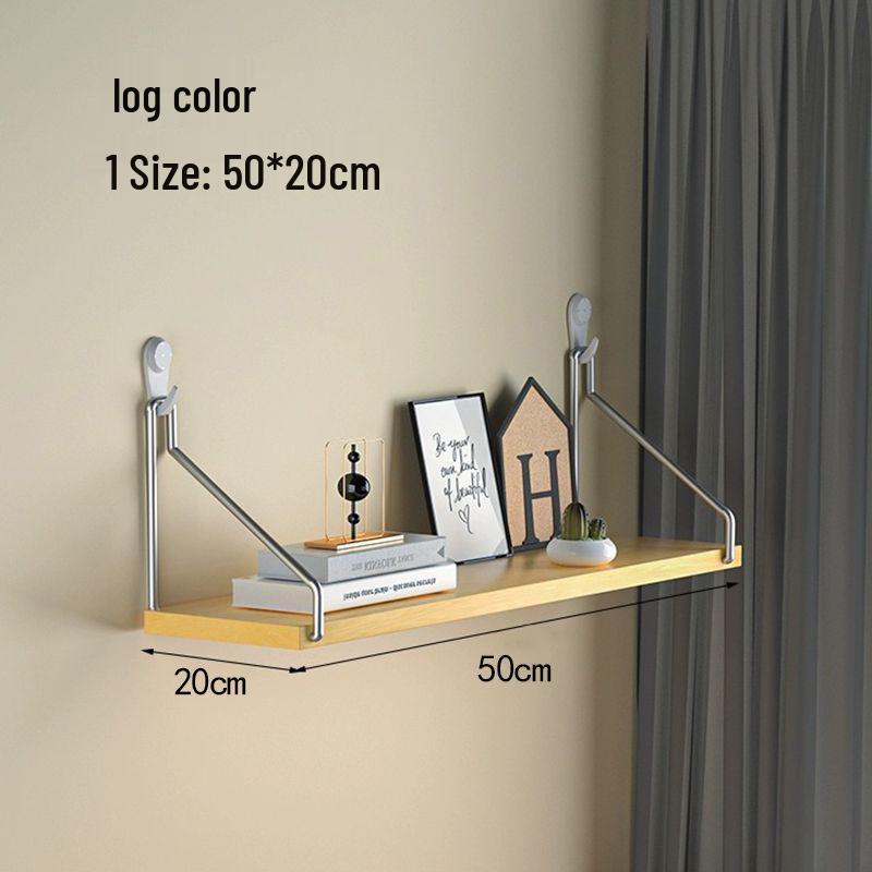 Punch-Free Wall-Mounted Iron Art Storage Rack for TV, Living Room, or Bedroom Décor.