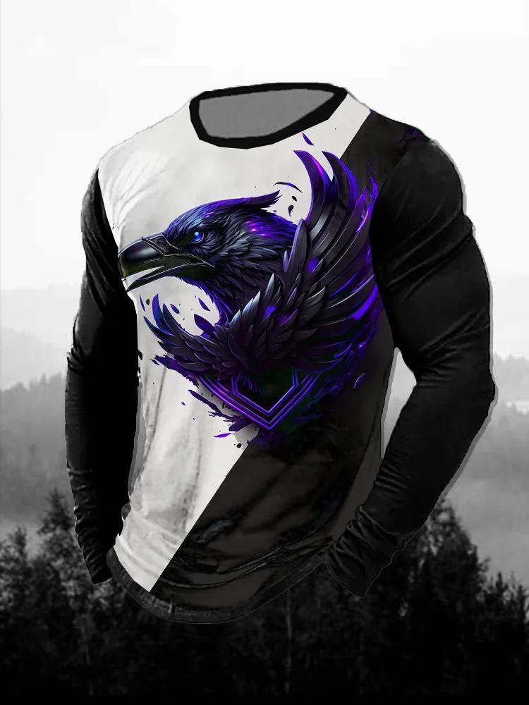 Fashion Skull Pattern 3D Printed Men's T-Shirt Casual Outdoors Long Sleeve T-Shirt Unisex Autumn Unisex T-Shirt Men's Clothing
