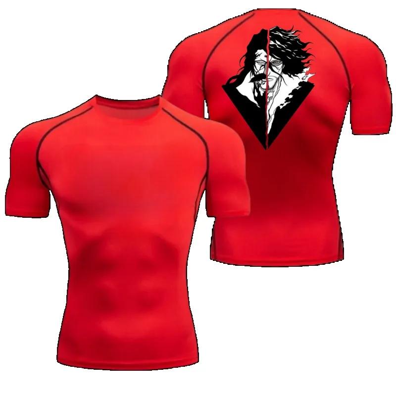 Fitness Sportswear Bleach Teenagers Tshirt Graphic Tops Tight Training Clothes Boys Compression Gym Running Basketball Clothes
