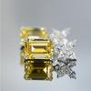 Gica Gema 925 Sterling Silver Yellow Square Shape Personalized Concise Earring For Women FineTemperament High Grade Jewelry Gift