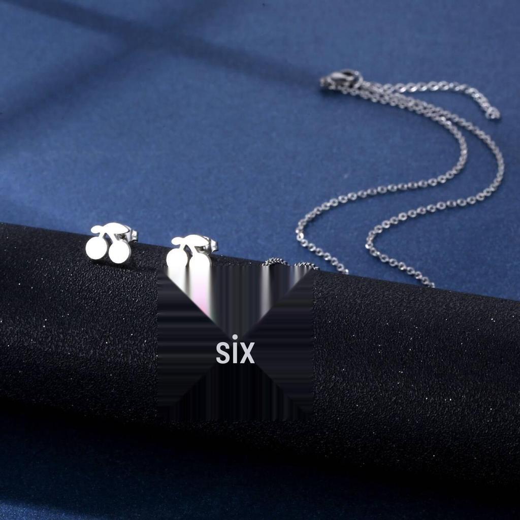 Stainless Steel Necklace and Earring Set - European and American Style, Smooth Clavicle Design, South American Studs.