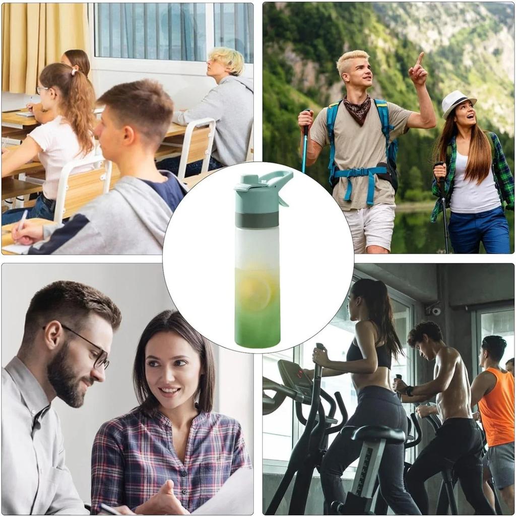 Children's Mug Outdoor Portable Sports Water Bottle Gradient Jet Mug Outdoor Sports Fitness Mug Gradient Frosted Straw Cup