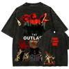 High Street Streetwear Horror Action Adventure Game The Outlast Trials Graphic Print Tshirt Oversized Vintage Washed Cotton Top