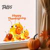 Fall Theme Decor Cartoon Snail Static Window Sticker for Thanksgiving Autumn Harvest Festival, Waterproof PVC Decal Home Ornaments Glass Doors