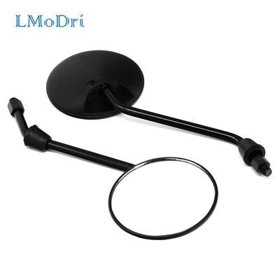 LMoDri Free Shipping New Universal Motorcycle Rounded Side Back View Mirror Motorbike E-bike Scooter 10mm 8mm Rearview