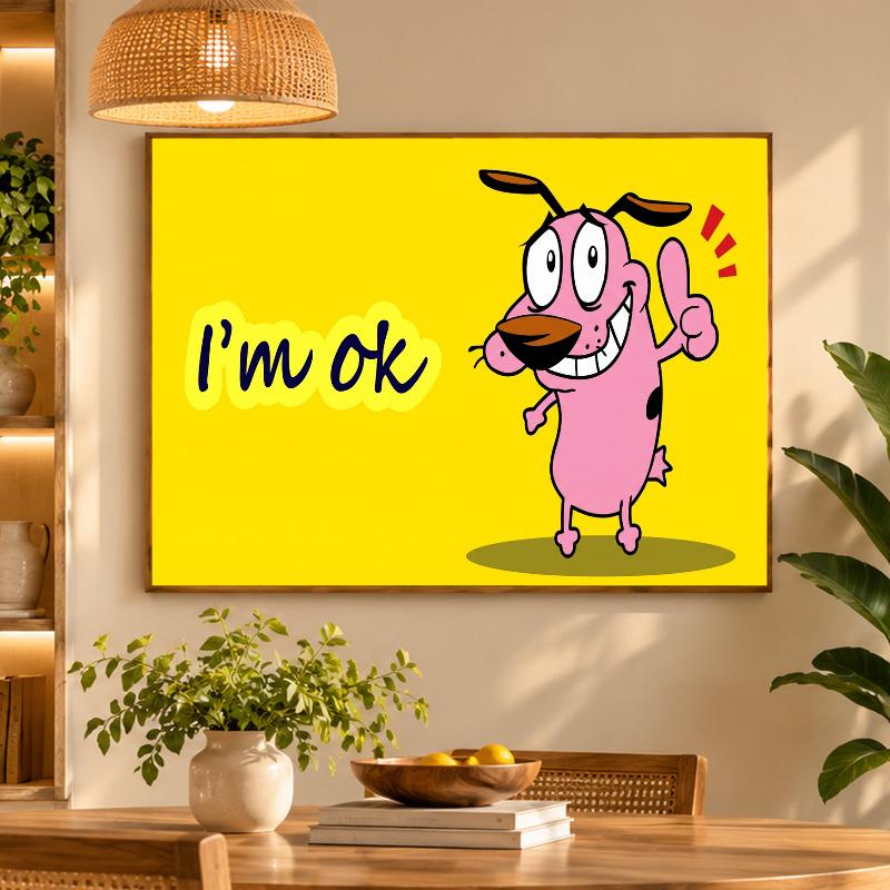 5D Diamond Painting Courage the Cowardly Dog DIY Full Drill Diamond Art Kit Home Decoration