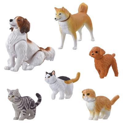 Takara Tomy Ania Hund und Katze Lebhaftes Set, Tier- und Dinosaurierspielzeug für Kinder ab 3 Jahren