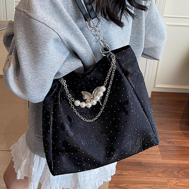 Foreign-style butterfly big bag women's 2025 new chain large-capacity tote bag leisure foreign-style commuter shoulder bag tide
