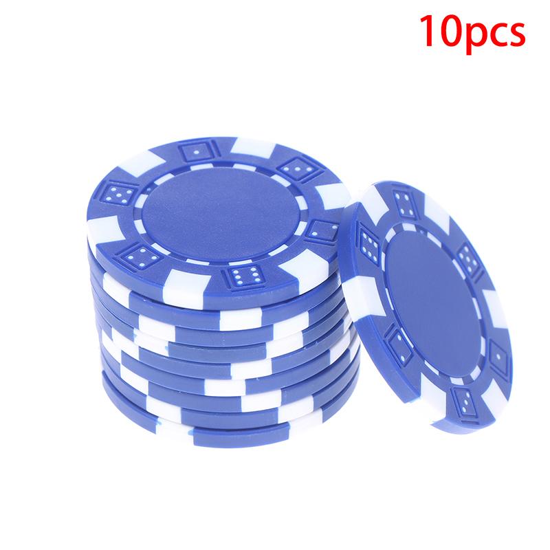 10 Pcs Abs Plastic Poker Chips Casino Texas Hold'Em Poker Metal Coins 11.5G Chips Poker Game Chip Set Accessories