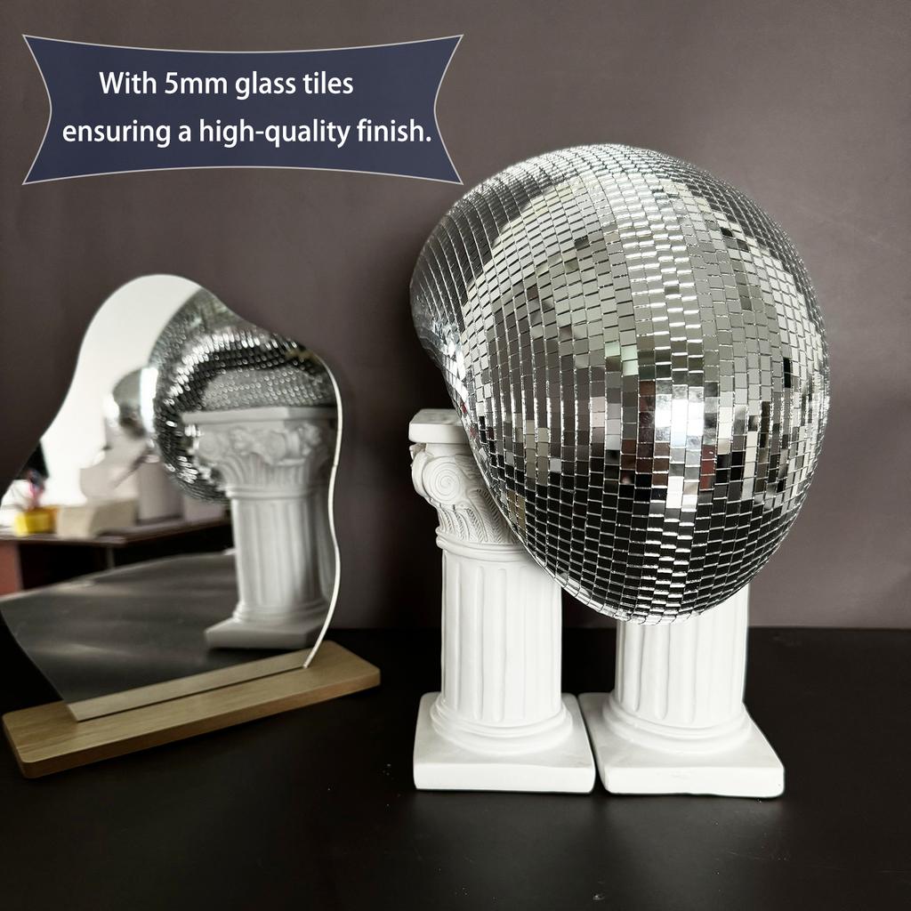 28cm Melted Disco Ball Mirror Reflective Funky Home Decor Handmade Aesthetic Room Decor Melting Mirror Ball For Table Shelf