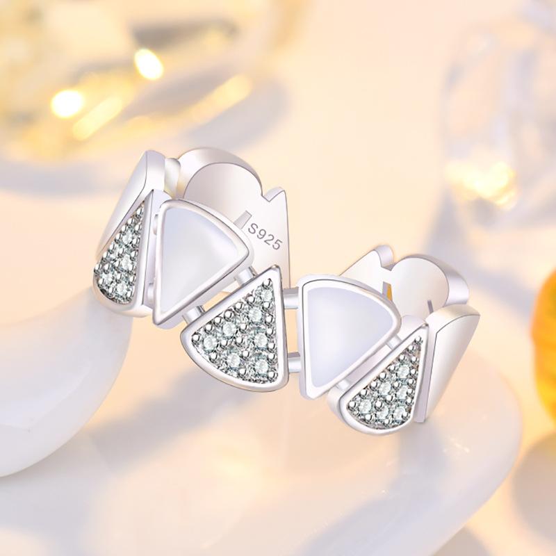 Fashion Ladies Crystal Love Heart Open Adjustable Rings Jewelry