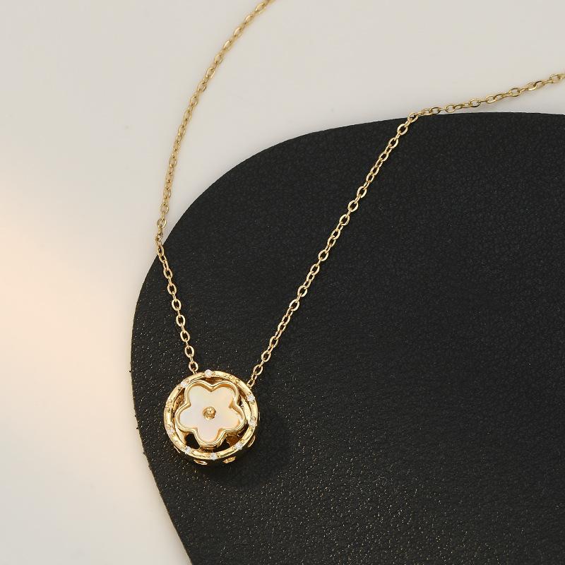 Halsketten Muschel Fünfblättrige Blume Halskette Frauen für Frauen Charms Mode Vintage Anhänger Schmuck Beliebte Accessoires