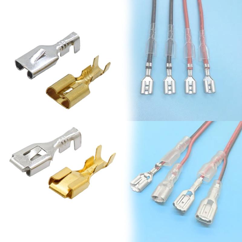 Copper Electronics Tinned Spade Terminal Connectors Automotive Applications