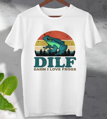 Žába-Obojživelník Milenci DILF Muž Miluji Žáby Tričko Mém Vtipný Top Unisex Dámské