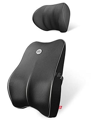 Meikaso Memory Foam Lumbar Support Cushion, Breathable, Neck Pad, Car Neck Cushion, Headrest, 100D High Density Memory Foam, Lumbar Support, Backrest,